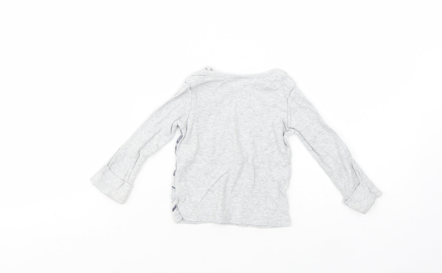 George Baby Grey  Cotton Pullover T-Shirt Size 6-9 Months Crew Neck Pullover - Mickey Mouse