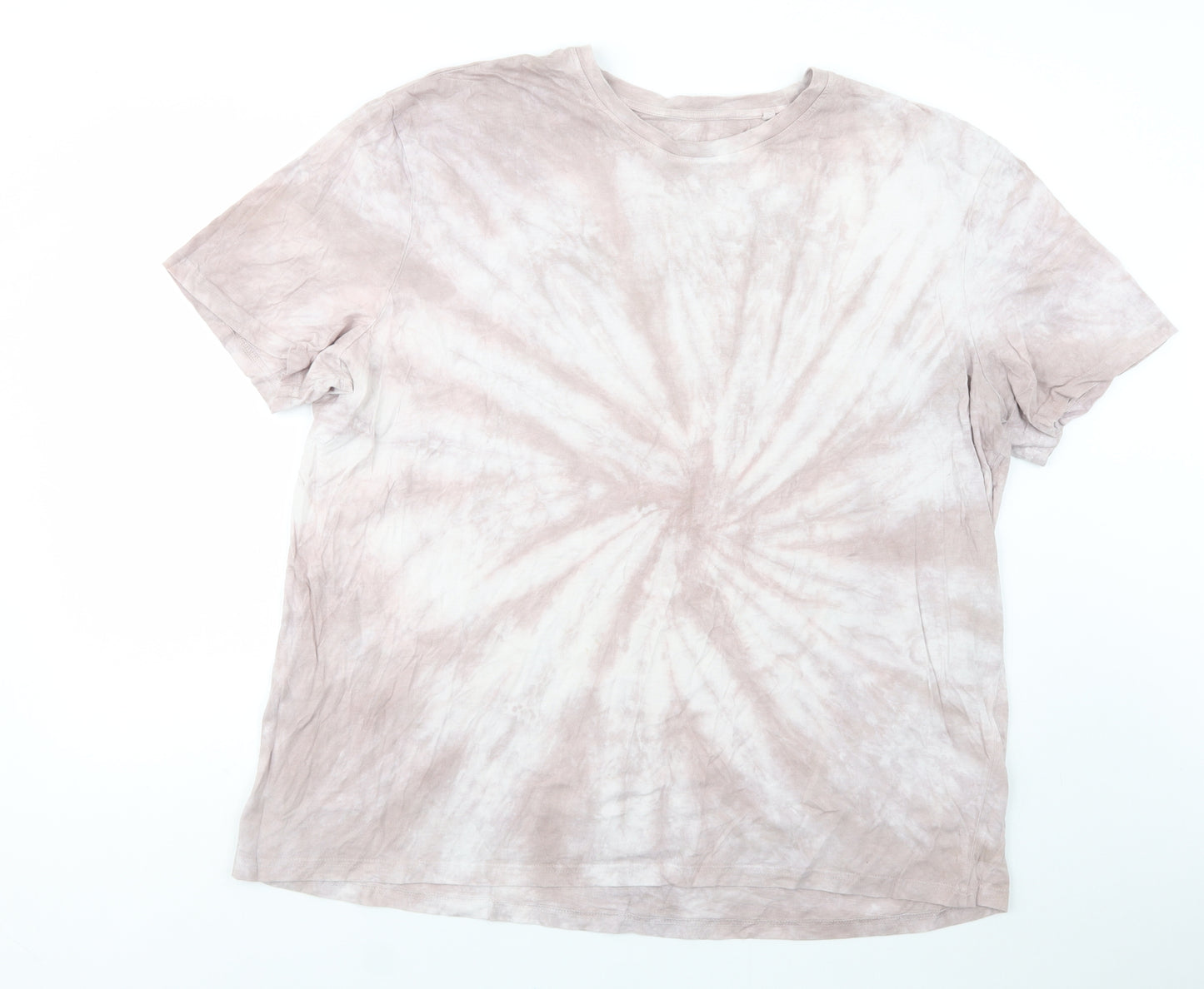 TU Mens Pink  Cotton  T-Shirt Size 2XL Crew Neck  - Tie Dye