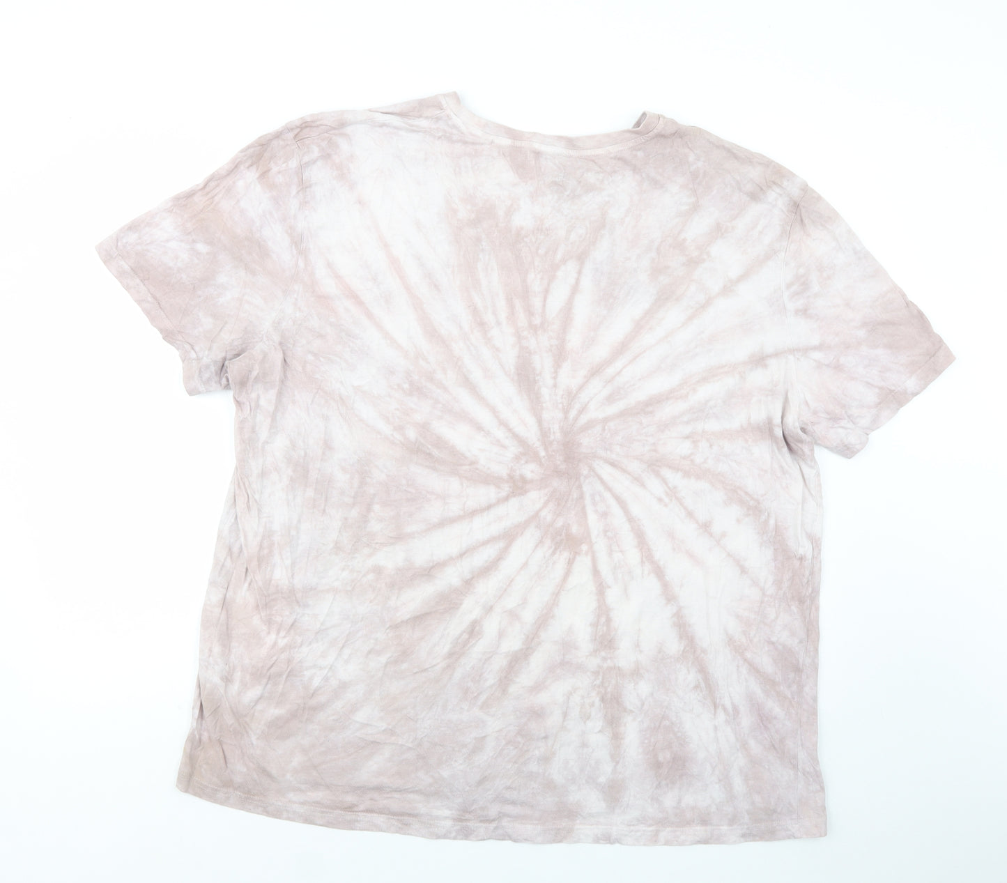 TU Mens Pink  Cotton  T-Shirt Size 2XL Crew Neck  - Tie Dye