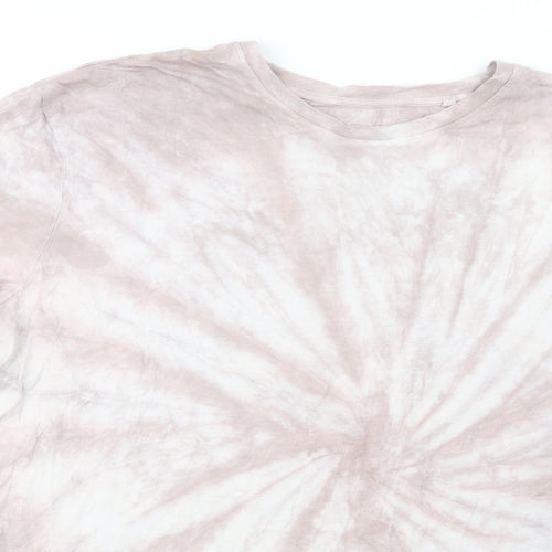 TU Mens Pink  Cotton  T-Shirt Size 2XL Crew Neck  - Tie Dye