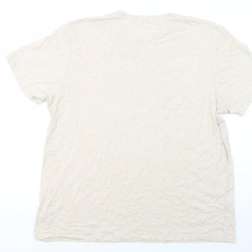 Primark Mens Beige  Cotton  T-Shirt Size 3XL Crew Neck  - San Diego