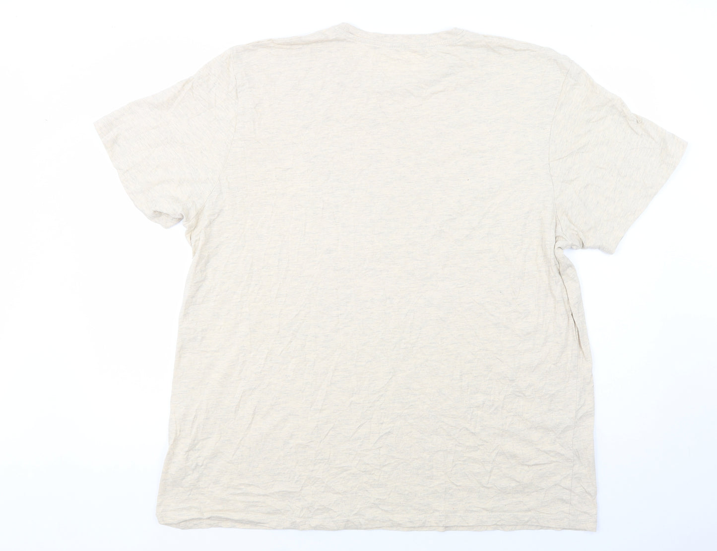Primark Mens Beige  Cotton  T-Shirt Size 3XL Crew Neck  - San Diego