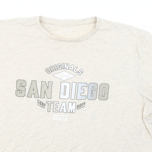 Primark Mens Beige  Cotton  T-Shirt Size 3XL Crew Neck  - San Diego