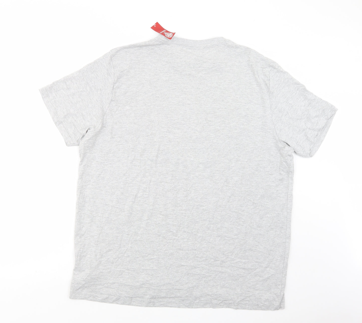 Dunnes Stores Mens Grey  Cotton  T-Shirt Size 2XL Crew Neck