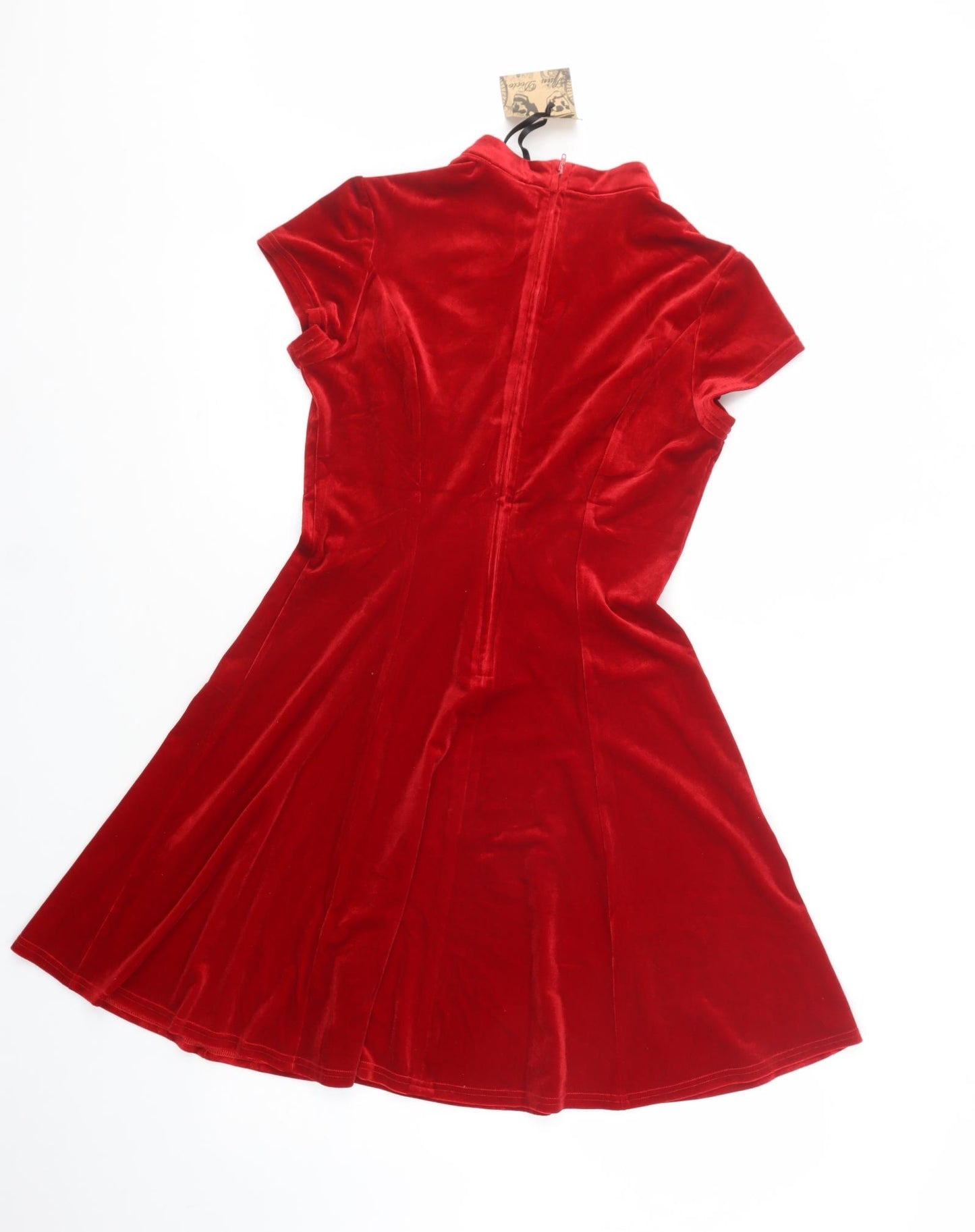 Spin Doctor Womens Red  Polyester Skater Dress  Size S  Mock Neck Pullover