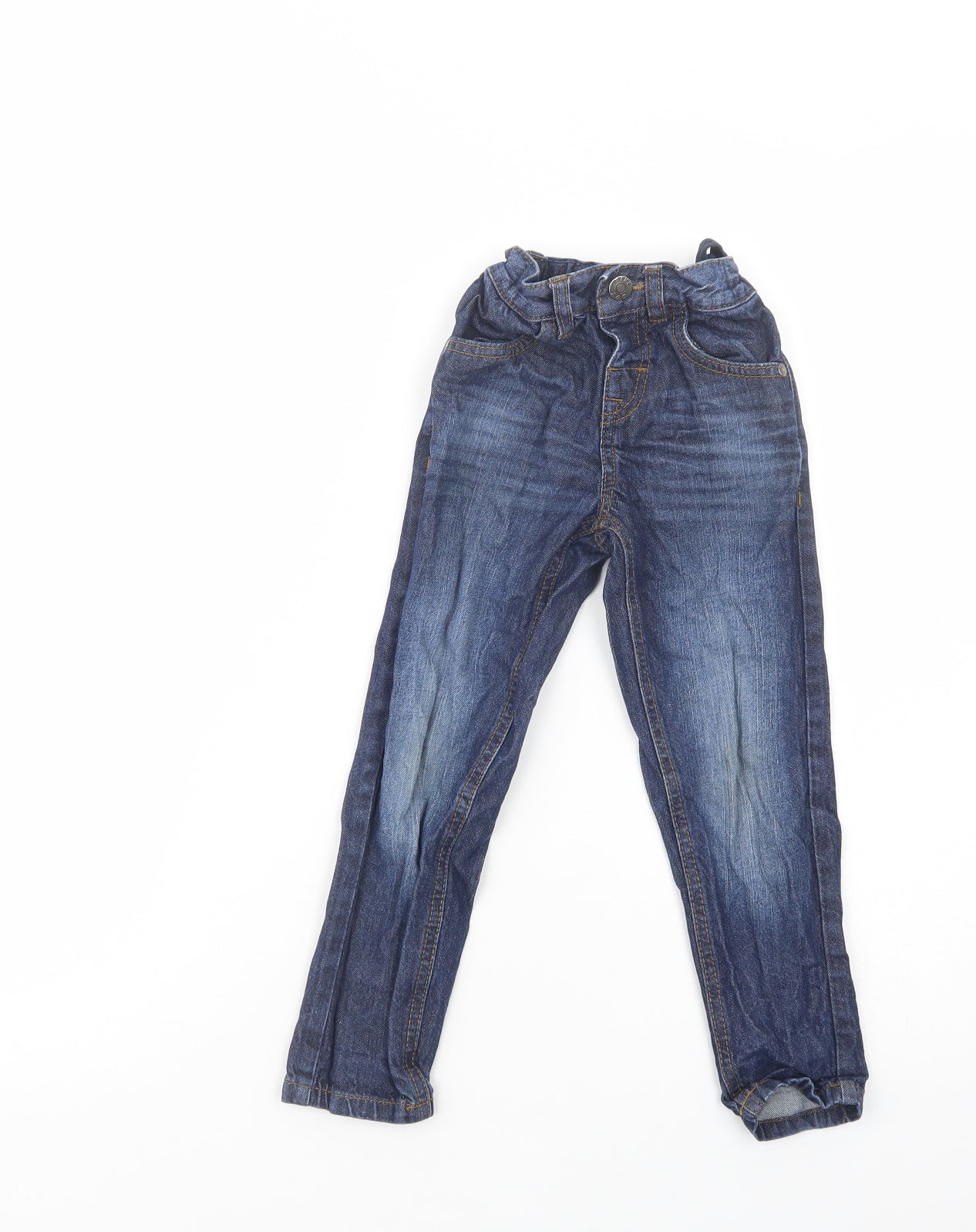 Blue Zoo Boys Blue  Cotton Skinny Jeans Size 5 Years  Regular Button