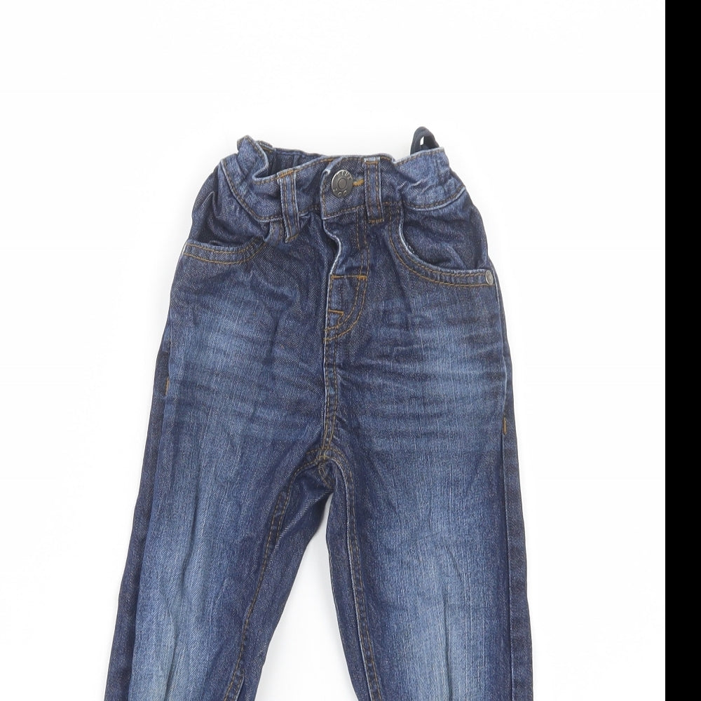Blue Zoo Boys Blue  Cotton Skinny Jeans Size 5 Years  Regular Button