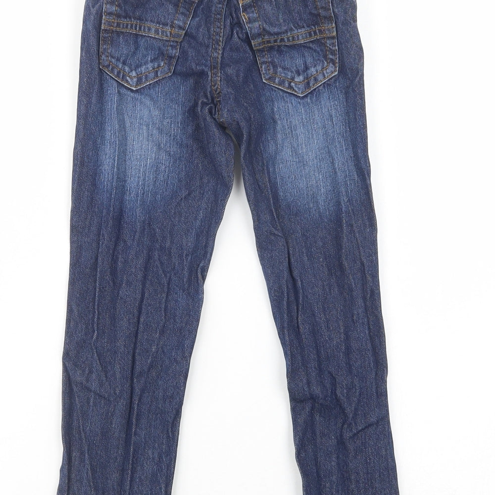 Blue Zoo Boys Blue  Cotton Skinny Jeans Size 5 Years  Regular Button
