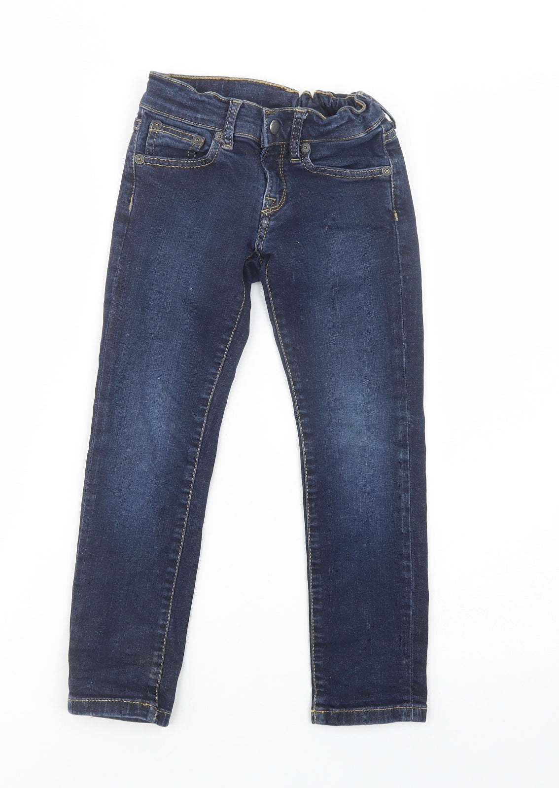 Hackett London Boys Blue  Cotton Skinny Jeans Size 5-6 Years  Regular Snap
