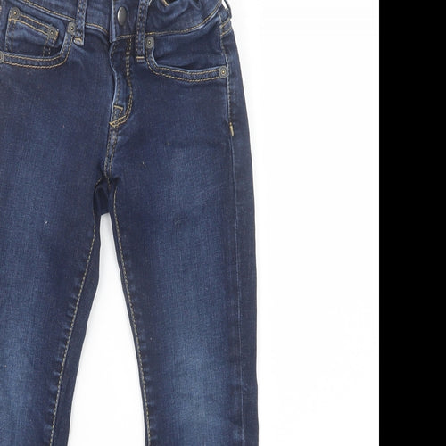 Hackett London Boys Blue  Cotton Skinny Jeans Size 5-6 Years  Regular Snap