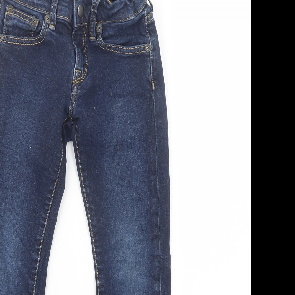 Hackett London Boys Blue  Cotton Skinny Jeans Size 5-6 Years  Regular Snap