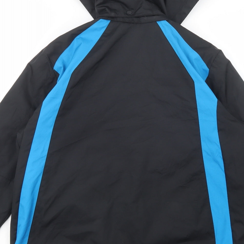 adidas Boys Black Colourblock  Windbreaker Jacket Size 13-14 Years  Zip
