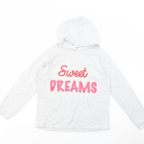Peacocks Girls Grey  Cotton Pullover Hoodie Size 12-13 Years  Pullover - Sweet Dreams