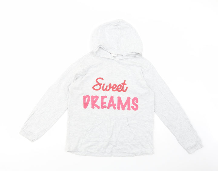 Peacocks Girls Grey  Cotton Pullover Hoodie Size 12-13 Years  Pullover - Sweet Dreams