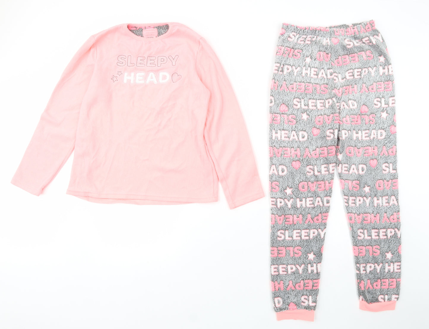 Primark Girls Pink Geometric Polyester  Pyjama Set Size 12-13 Years  Pullover - Sleepy Head