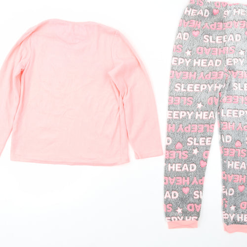 Primark Girls Pink Geometric Polyester  Pyjama Set Size 12-13 Years  Pullover - Sleepy Head