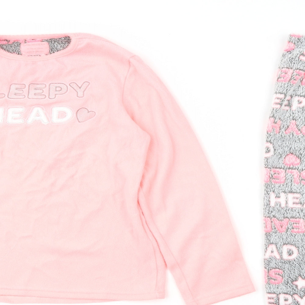Primark Girls Pink Geometric Polyester  Pyjama Set Size 12-13 Years  Pullover - Sleepy Head