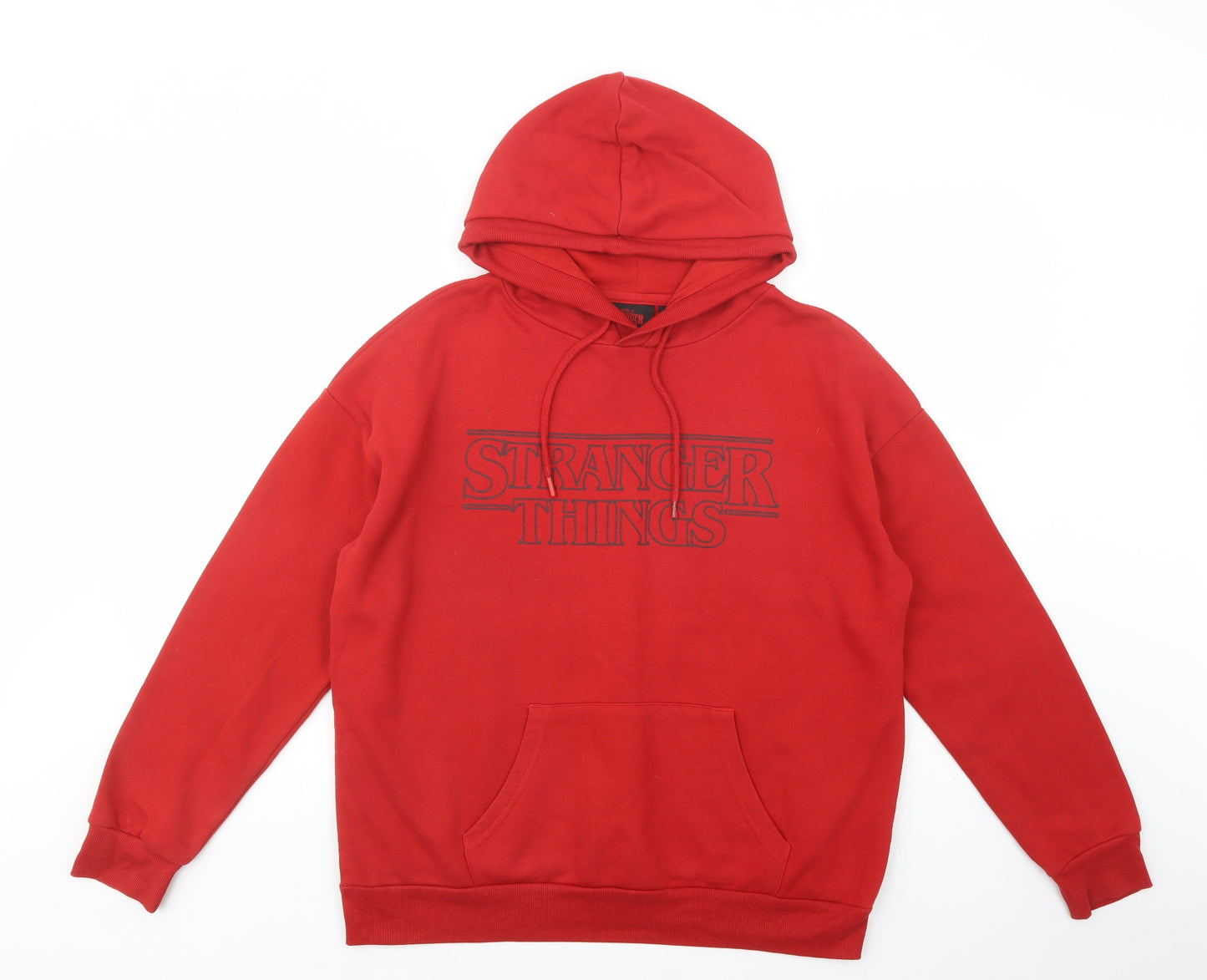 Primark Womens Red  Cotton Henley Hoodie Size 12  Pullover - Stranger Things