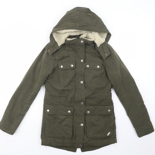 White Stuff Womens Green   Parka Jacket Size 8  Zip