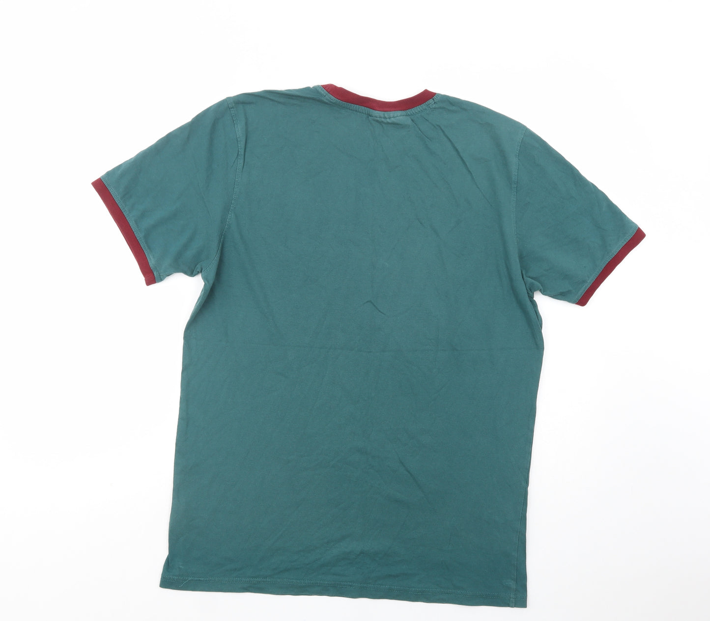 FILA Mens Green  Cotton  T-Shirt Size L Crew Neck