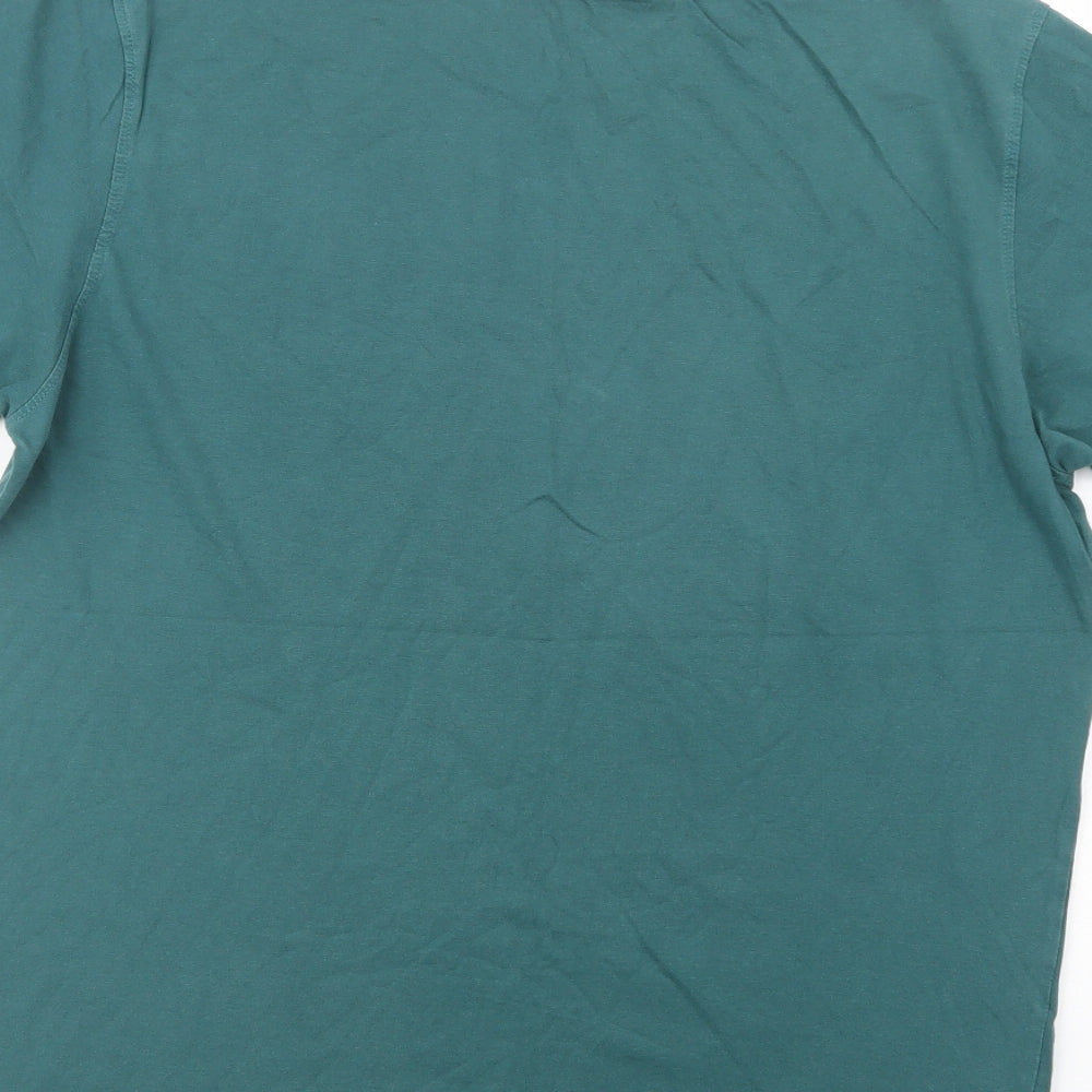FILA Mens Green  Cotton  T-Shirt Size L Crew Neck