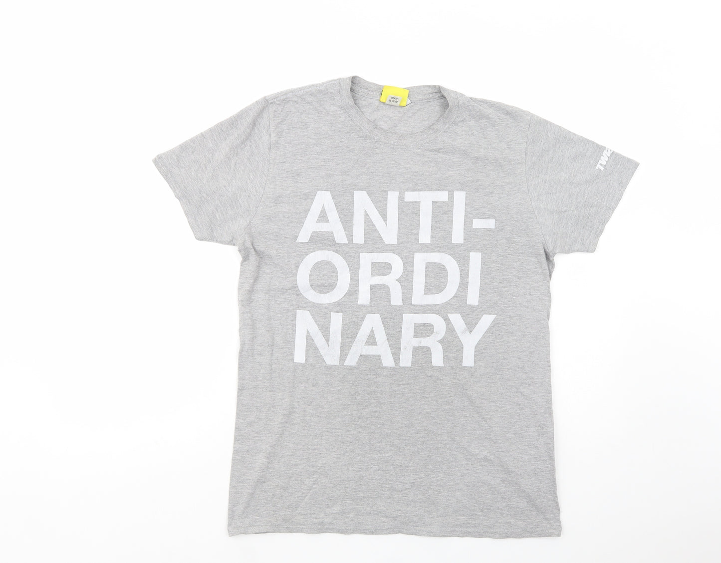 Twisted Mens Grey  Cotton  T-Shirt Size M Crew Neck  - Anti-Ordinary