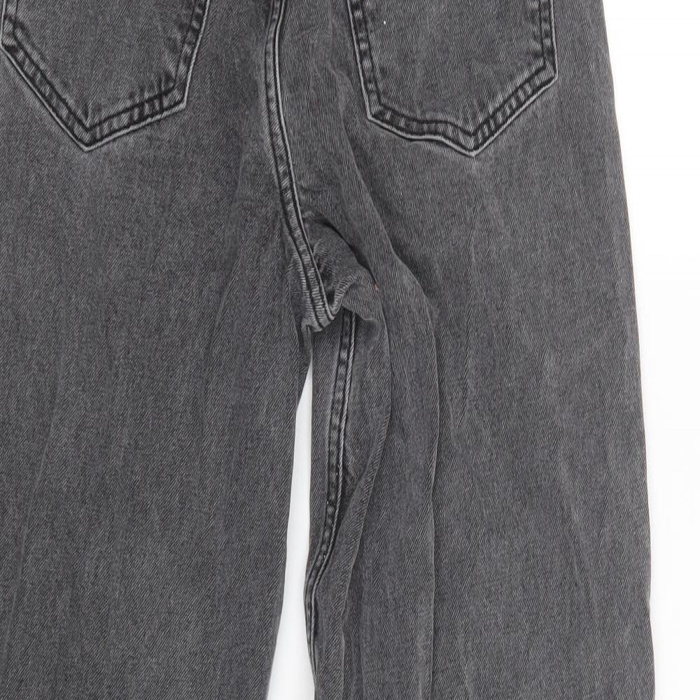 New Look Girls Grey  Cotton Wide-Leg Jeans Size 12 Years  Regular Button