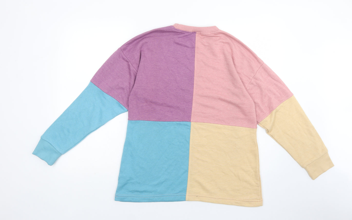 Boohoo Womens Multicoloured Colourblock Polyester Pullover Sweatshirt Size 10  Pullover