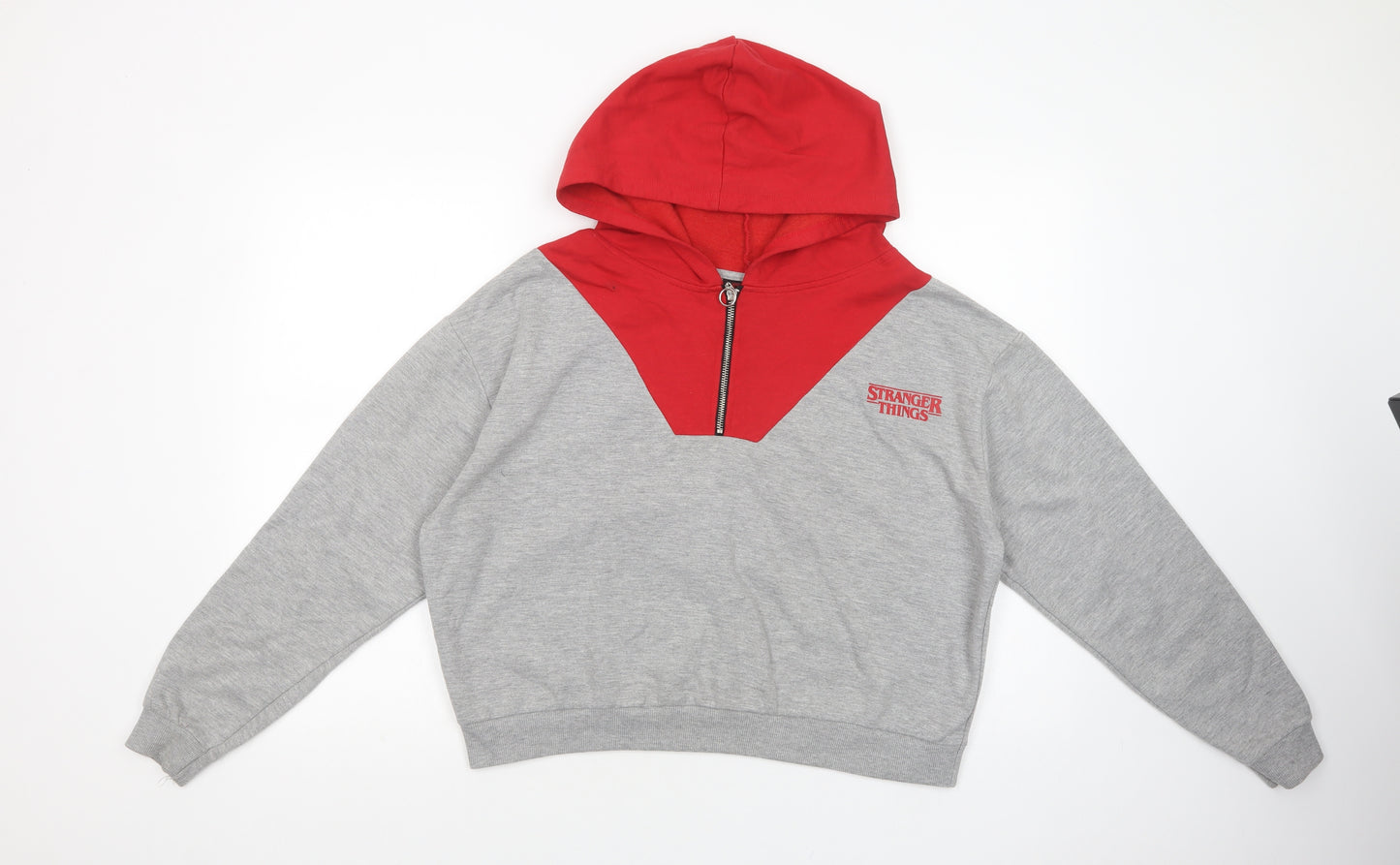 Primark Womens Grey  Polyester Pullover Hoodie Size 12  Zip - Stranger Things
