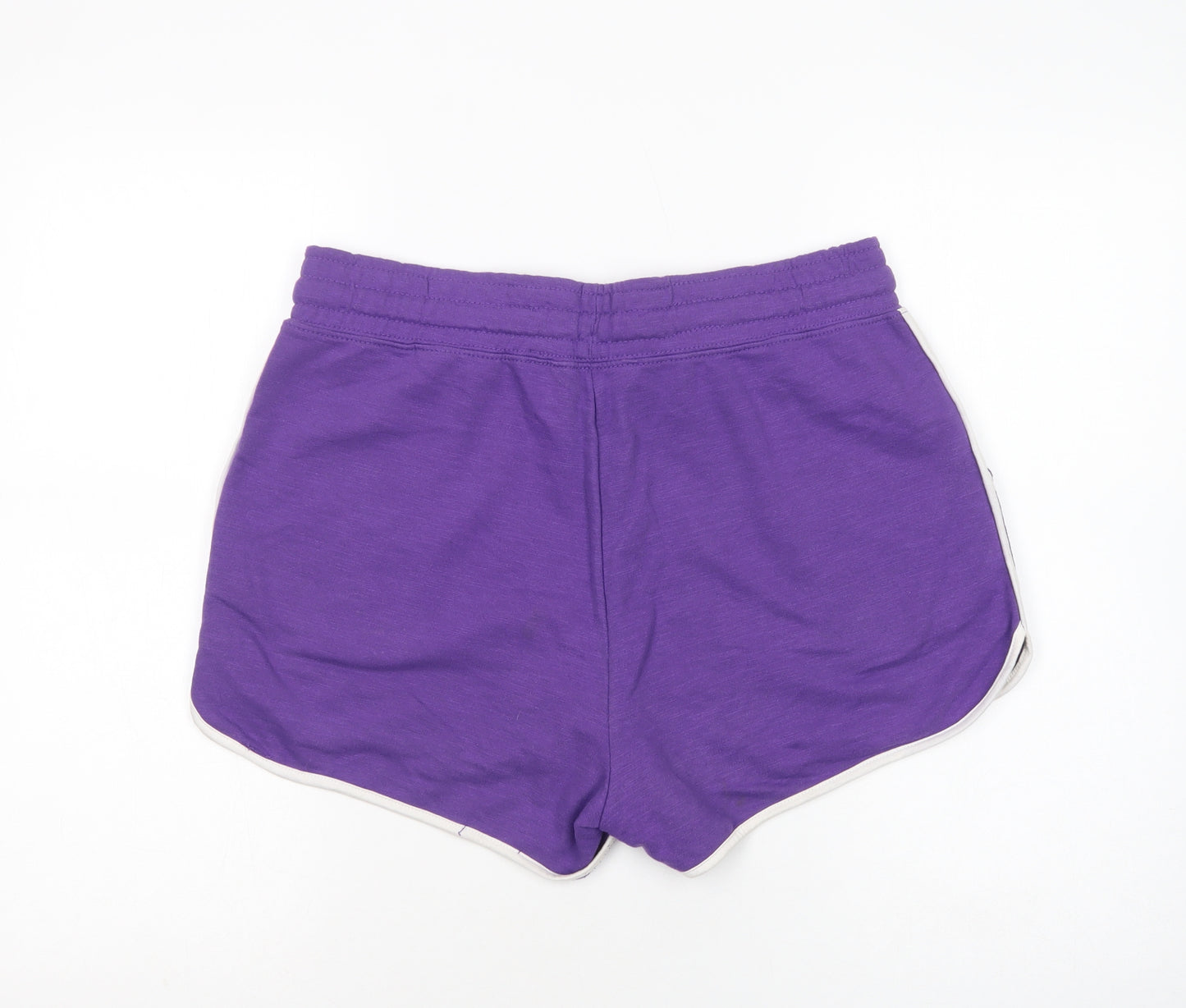 Dunnes Stores Womens Purple  Cotton Sweat Shorts Size M L3 in Regular Drawstring