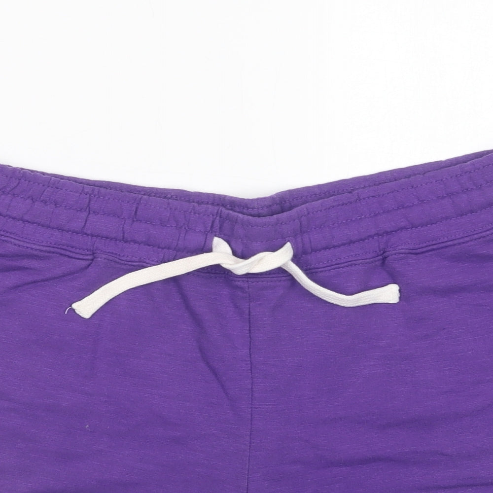 Dunnes Stores Womens Purple  Cotton Sweat Shorts Size M L3 in Regular Drawstring