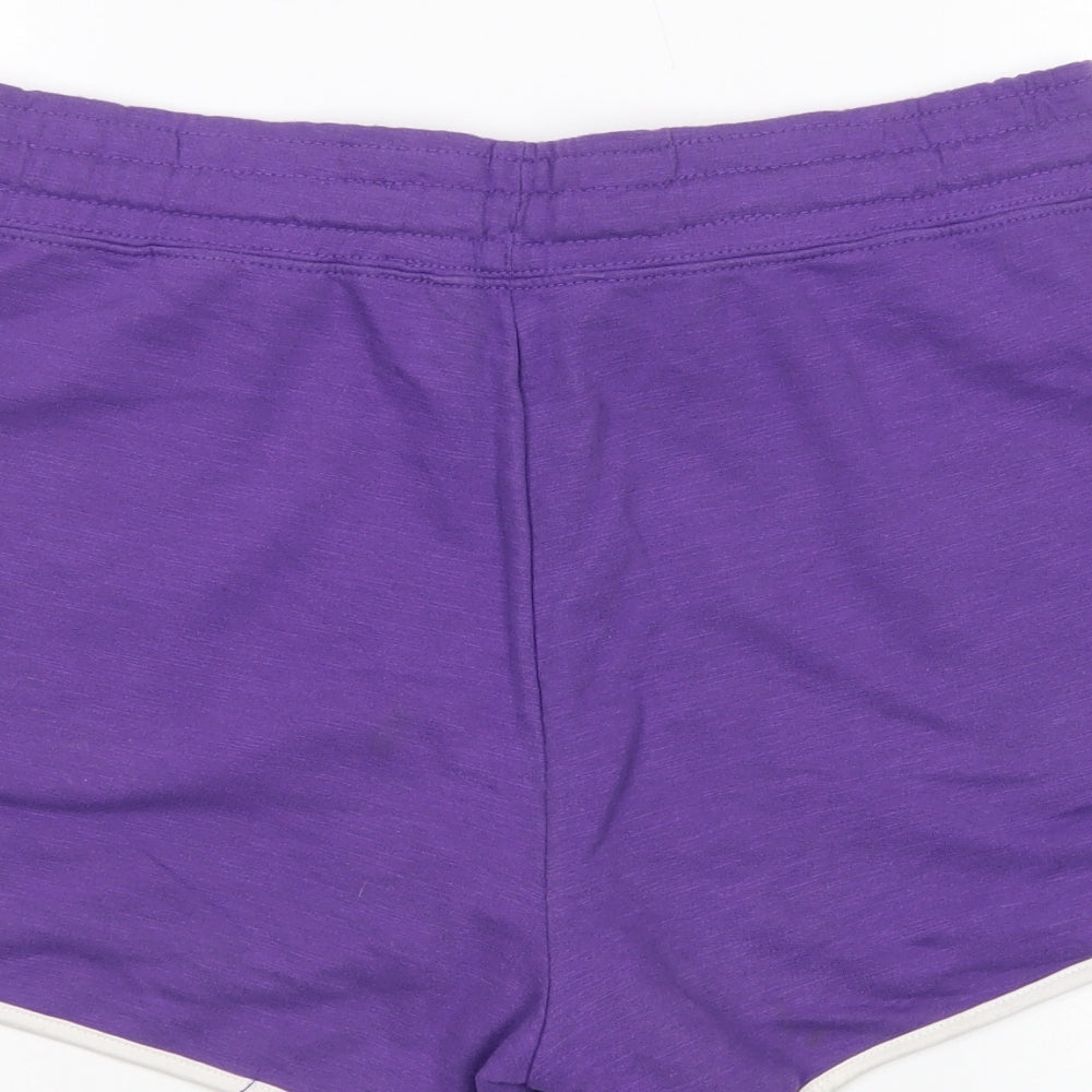 Dunnes Stores Womens Purple  Cotton Sweat Shorts Size M L3 in Regular Drawstring
