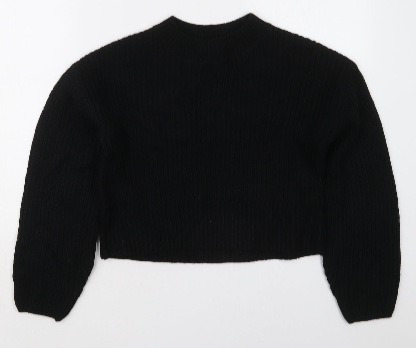New Look Girls Black Crew Neck  Acrylic Pullover Jumper Size 12-13 Years  Pullover