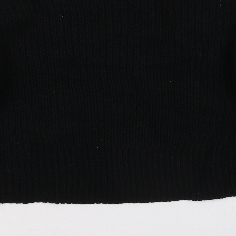 New Look Girls Black Crew Neck  Acrylic Pullover Jumper Size 12-13 Years  Pullover