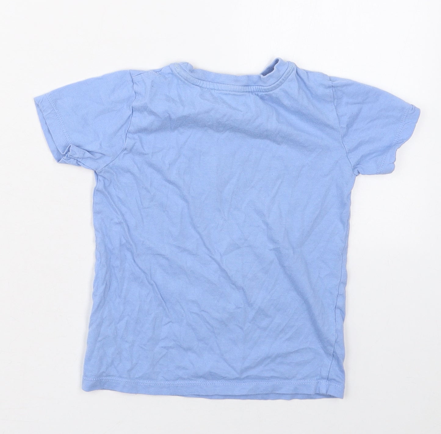 Dunnes Boys Blue  Cotton Basic T-Shirt Size 3 Years Crew Neck Pullover - Life's a Beach