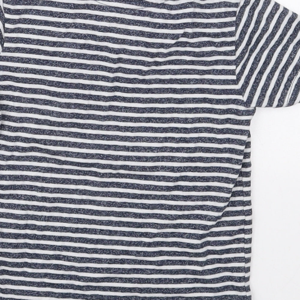 Primark Boys Blue Striped Cotton Basic T-Shirt Size 2-3 Years Crew Neck Pullover