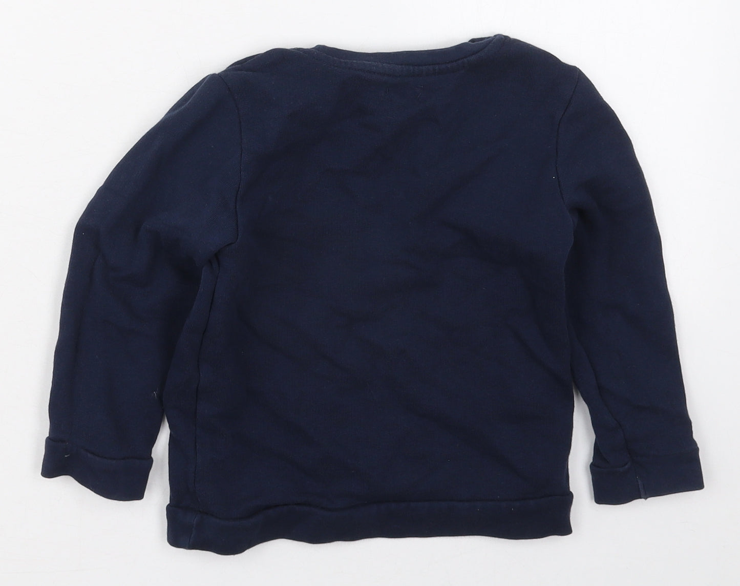 River Island Boys Blue  Cotton Pullover Sweatshirt Size 2-3 Years  Pullover