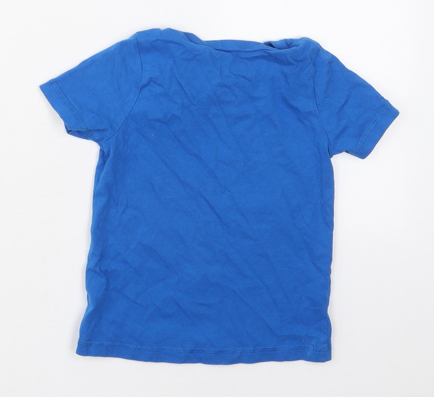 George Boys Blue  Cotton Basic T-Shirt Size 3-4 Years Crew Neck Pullover - Cool Dude