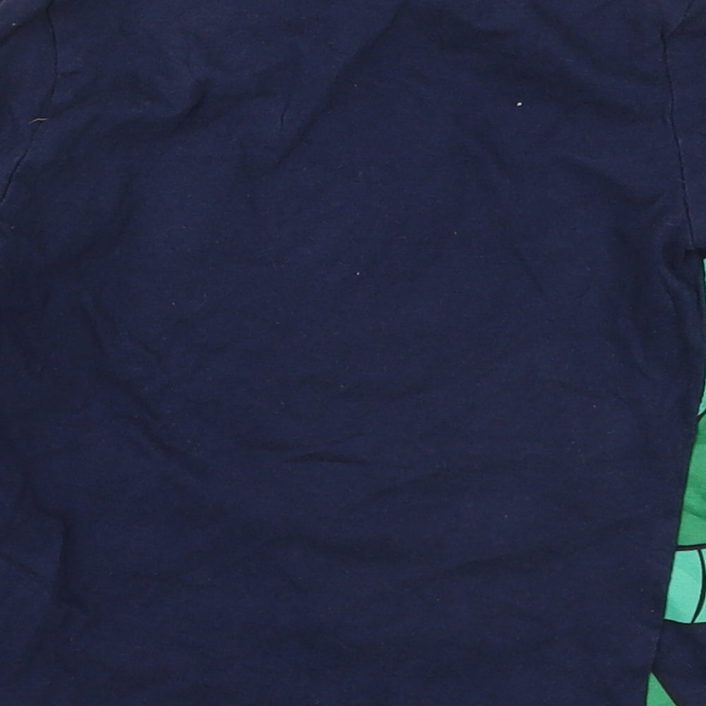 Pep&Co Boys Blue  Cotton Basic T-Shirt Size 3-4 Years Crew Neck Pullover - Mickey Mouse Dinosaur