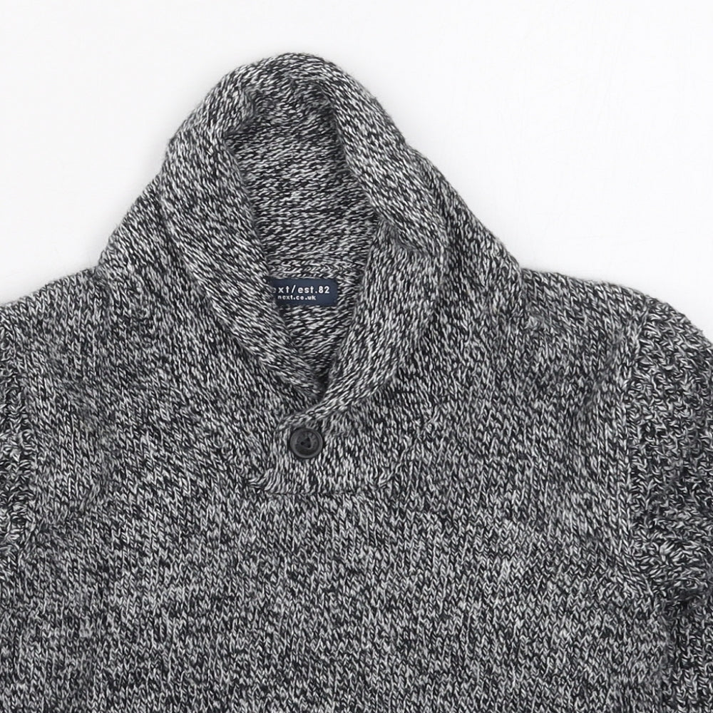 NEXT Boys Grey Collared  Cotton Pullover Jumper Size 2-3 Years  Pullover