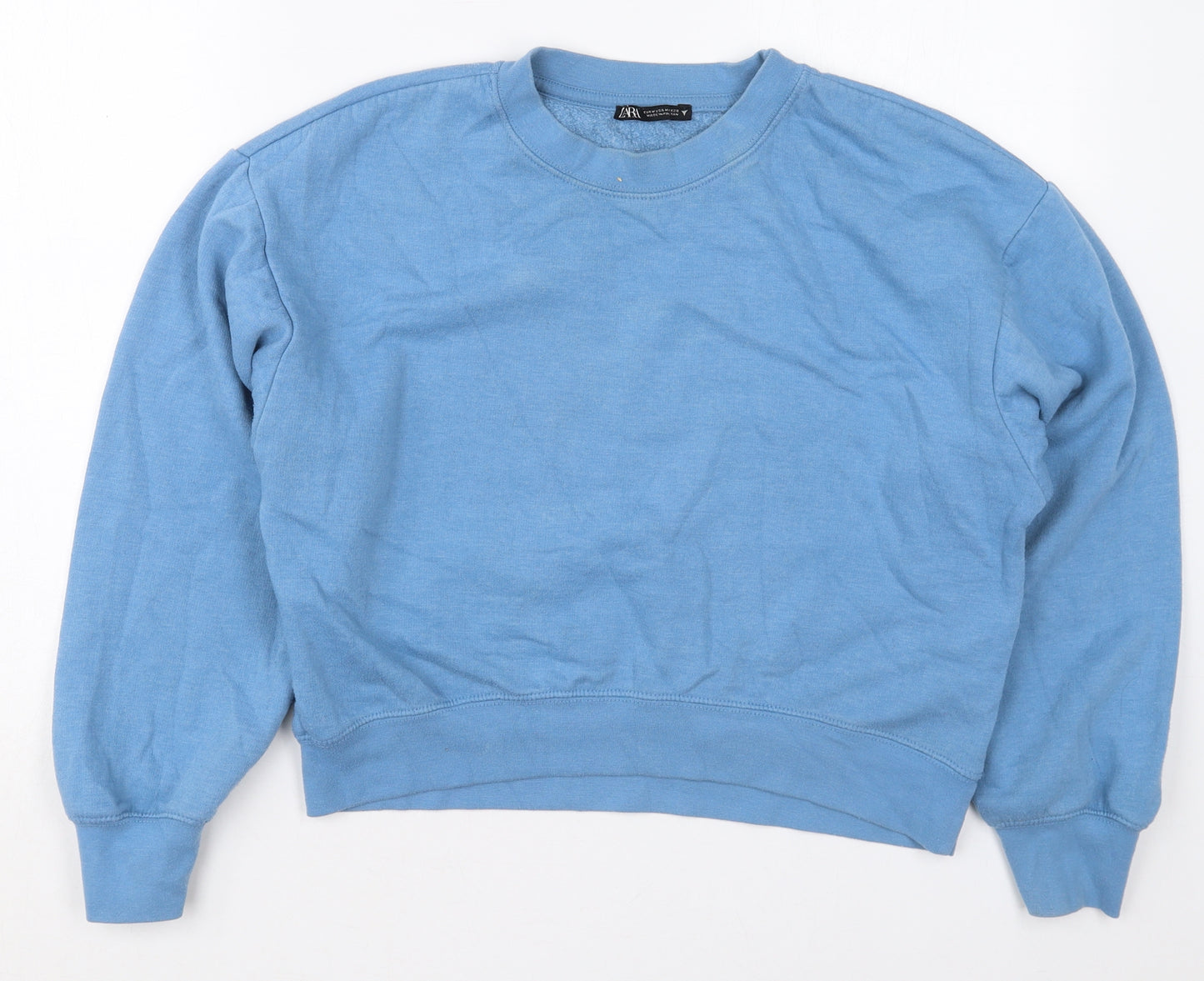 Zara Womens Blue  Cotton Pullover Sweatshirt Size M  Pullover
