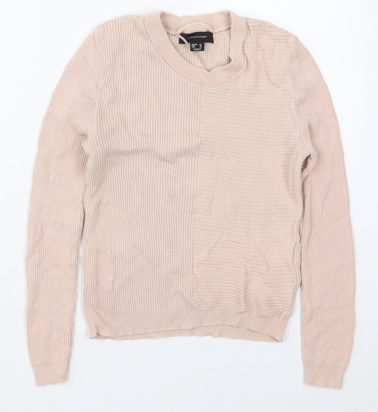 Atmosphere Womens Pink Crew Neck  Cotton Pullover Jumper Size 12