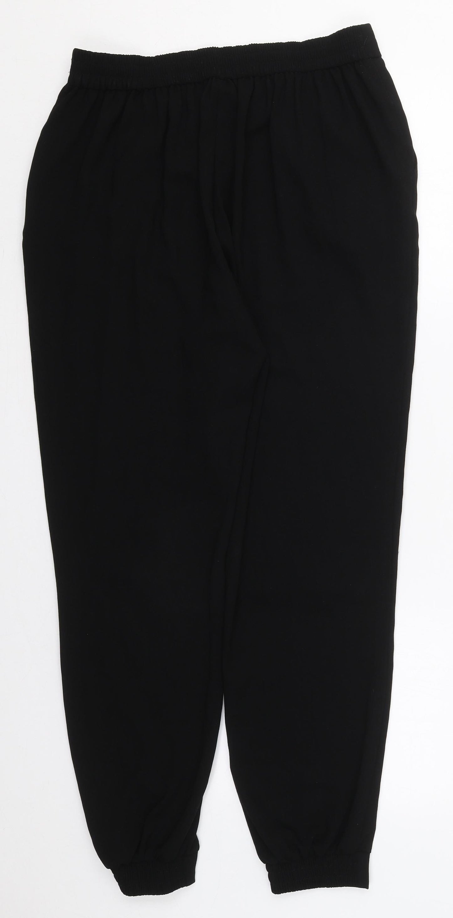 Primark Womens Black  Polyester Trousers  Size 12 L27 in Regular