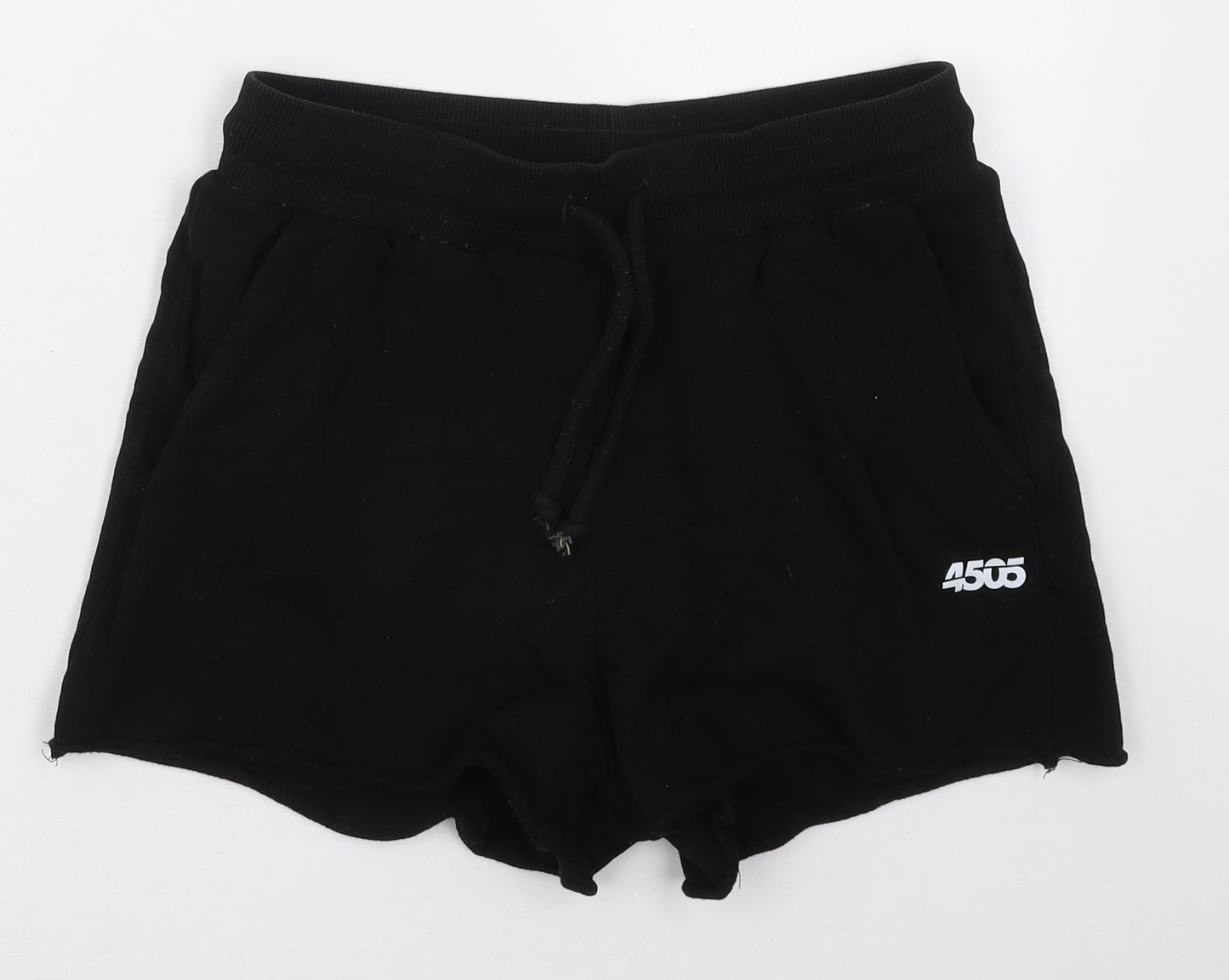 ASOS Womens Black  Cotton Sweat Shorts Size 10  Regular Drawstring