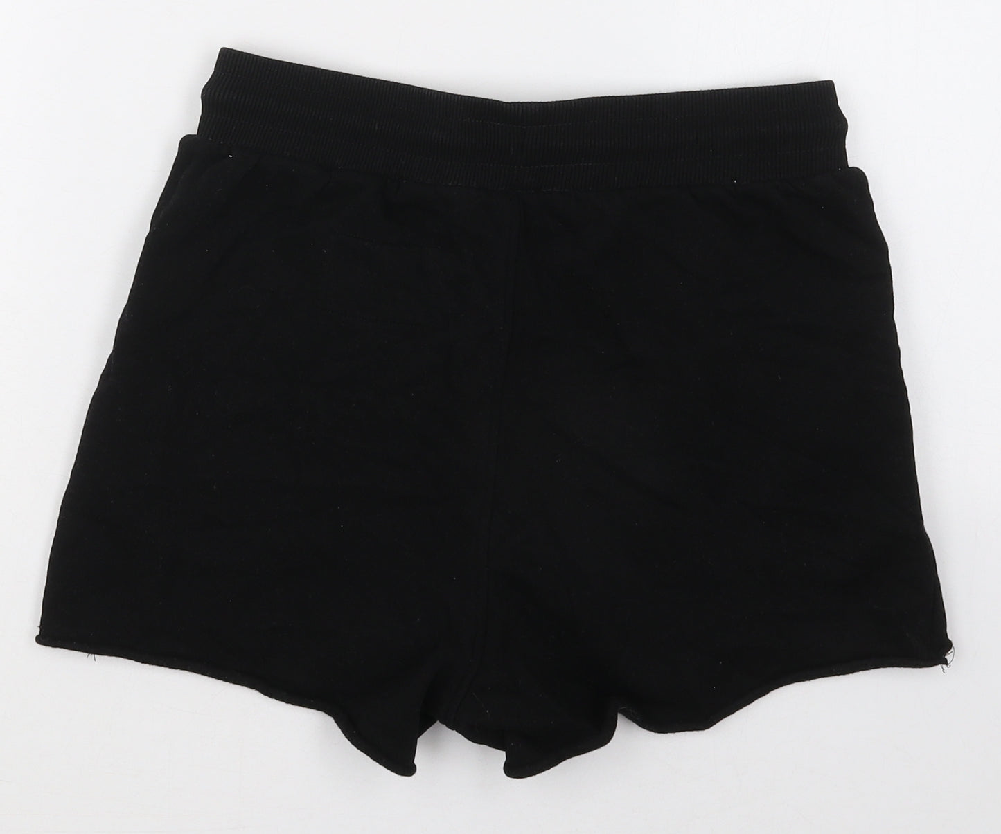 ASOS Womens Black  Cotton Sweat Shorts Size 10  Regular Drawstring