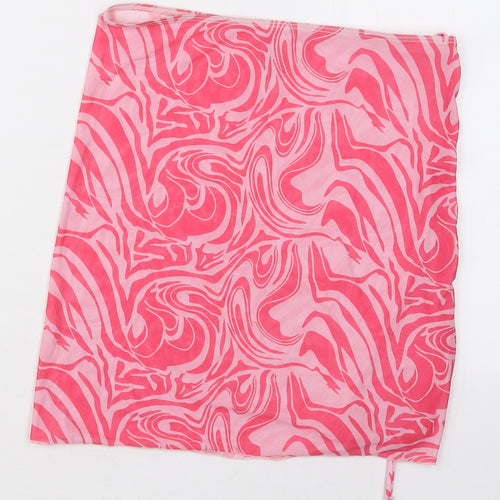 Preworn Womens Pink Geometric Polyester Mini Skirt Size M    - Beach Cover Up Skirt Marble