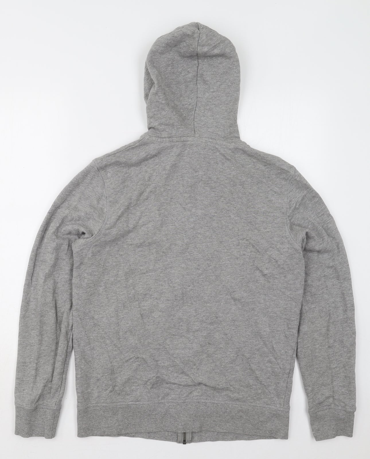 JACK & JONES Mens Grey  Cotton Full Zip Hoodie Size M