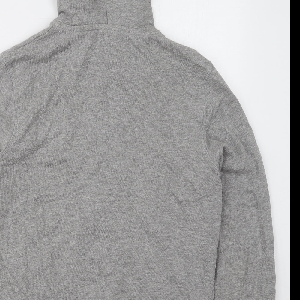 JACK & JONES Mens Grey  Cotton Full Zip Hoodie Size M