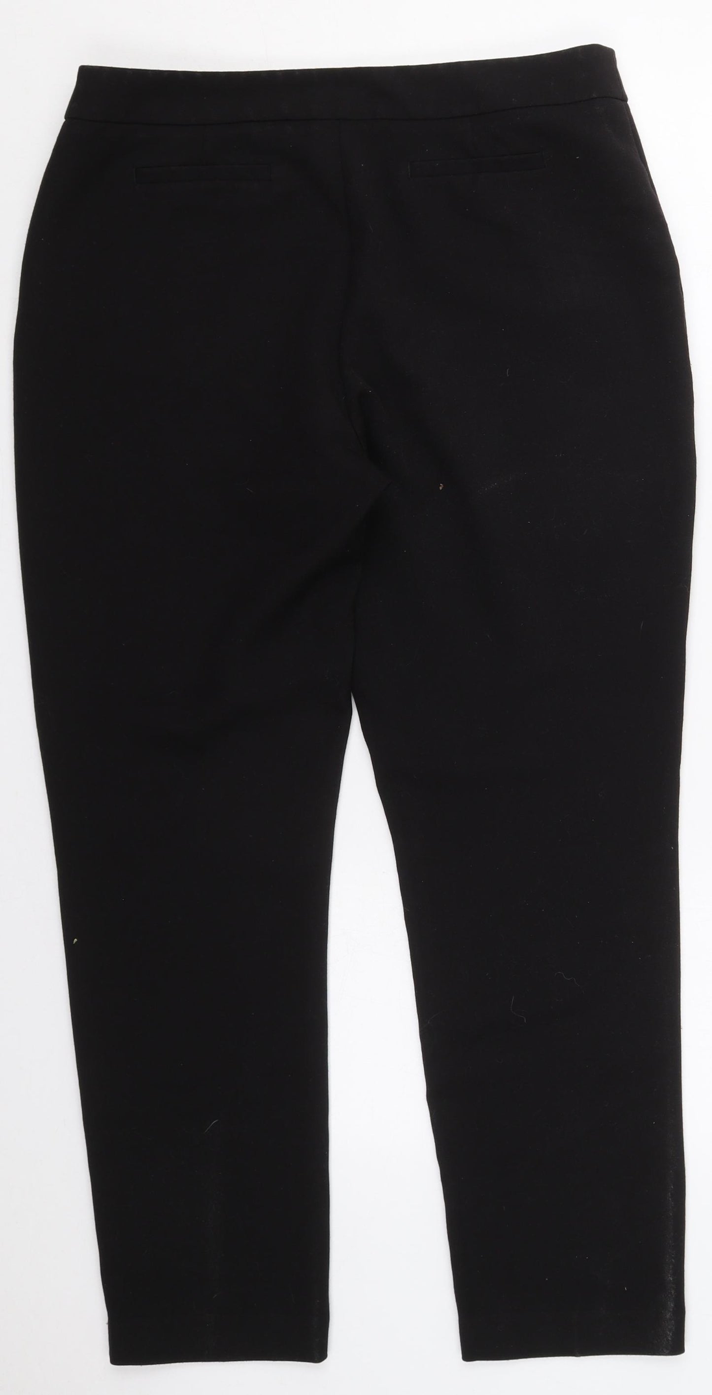 F&F Womens Black  Polyester Trousers  Size 14 L28 in Regular Zip