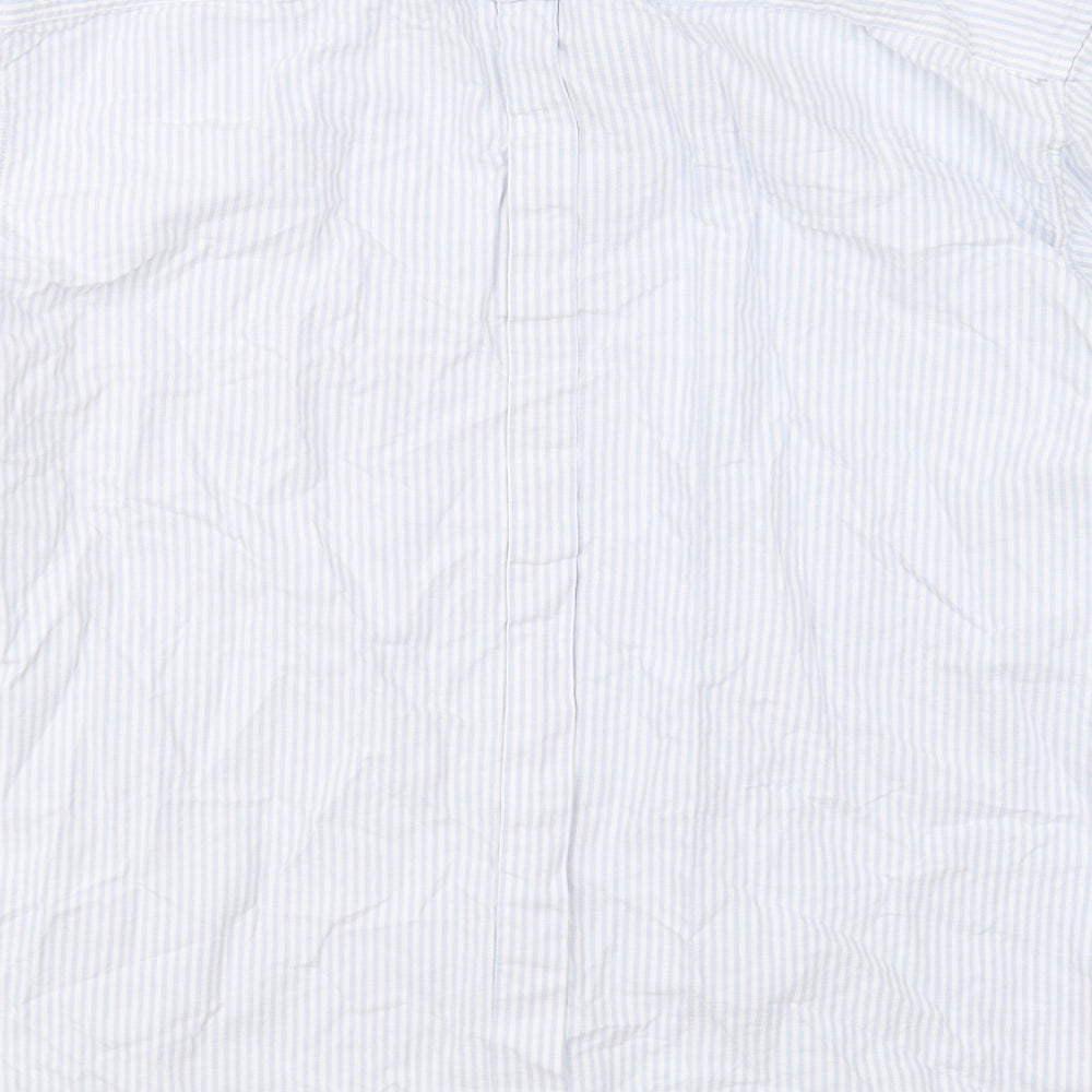 Ben Sherman Mens Blue Striped Cotton  Button-Up Size 2XL Collared Button